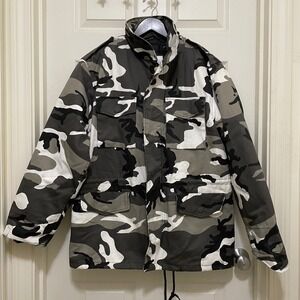 Rothco Field Jacket M65 Arctic Camo Military‎ Coat Liner Hood Oversized Small